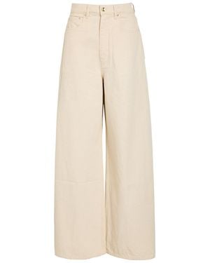 OSSOU Slick Wide-Leg Denim Jeans - Natural