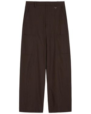 Vince Relaxed Straight-Leg Stretch-Cotton Trousers - Brown