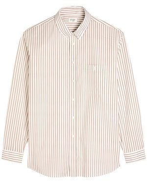 Saint Laurent Striped Cotton-Poplin Shirt - White