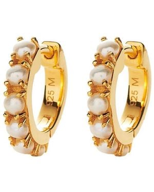 Missoma Gemstone 18Ct Recycled Vermeil Hoop Earrings - White