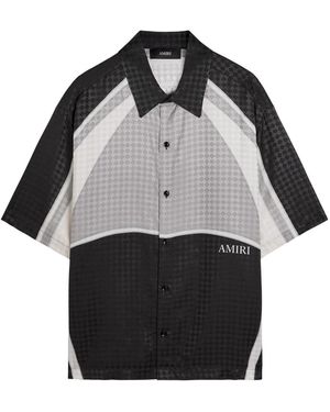 Amiri Logo-Monogrammed Jacquard Satin Shirt - Black