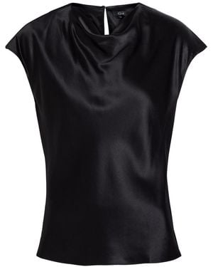 Rails Loretta Draped Satin Top - Black