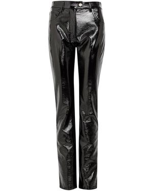 Courreges Reedition Crinkled Vinyl Pants - Black