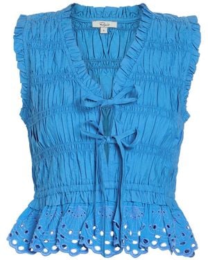 Rails Martine Smocked Cotton-Poplin Top - Blue