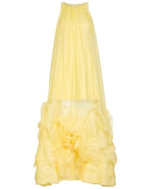 Aje. Ecliptica Ruffled Chiffon Maxi Dress - Yellow