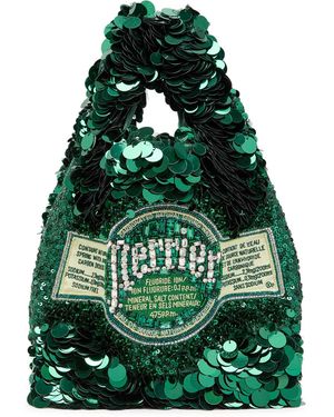 Anya Hindmarch Perrier Mini Embellished Satin Tote Bag - Green