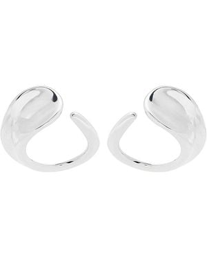AGMES Marta Sculpted Hoop Earrings - Metallic