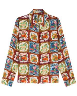 Alice + Olivia Willa Printed Silk Shirt - Multicolour