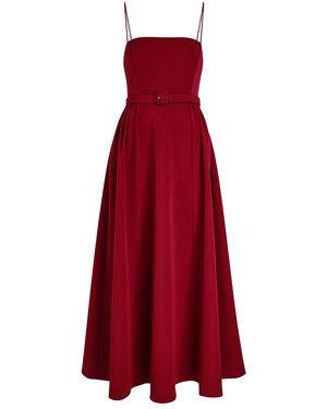 Roland Mouret Belted Stretch-Crepe Maxi Dress - Red