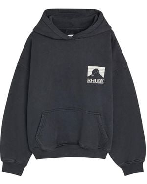 Rhude Moonlight Pack Printed Hooded Cotton Sweatshirt - Black