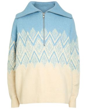 Varley Hedda Fair Isle Knitted Sweater - Blue