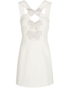 Rebecca Vallance Hermoine Bow-Embellished Crepe Mini Dress - White