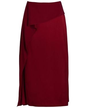 Erdem Draped Satin Midi Skirt - Red