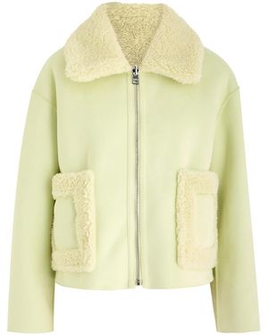 Jakke Faux Shearling-trimmed Suede Jacket - Yellow