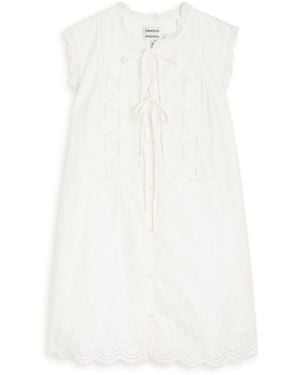 Damson Madder Blondey Embroidered Cotton Mini Dress - White