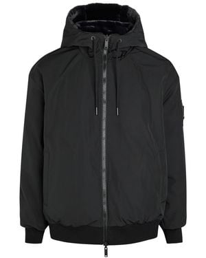 Moose Knuckles Bunny Hooded Shell And Faux Fur Jacket - Black
