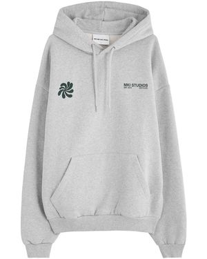 MKI Miyuki-Zoku Logo Hooded Cotton-Blend Sweatshirt - Grey