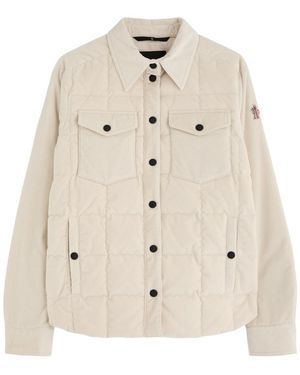Moncler Logo Quilted Corduroy Jacket - Natural