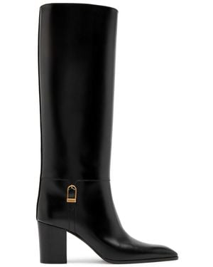 Saint Laurent Leather Julia 70 Boots - Black