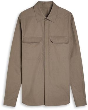 Rick Owens Camica Cotton-Poplin Overshirt Jacket - Brown
