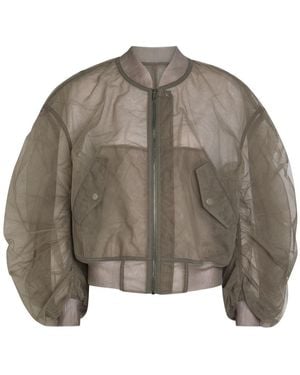 Rick Owens Secchia Flight Printed Tulle Bomber Jacket - Brown
