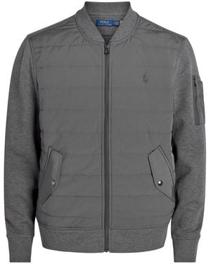 Polo Ralph Lauren Quilted Shell And Cotton-Blend Jacket - Gray