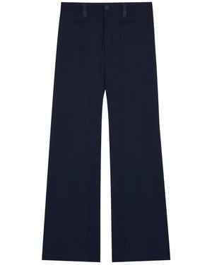 High Be-Side Wide-Leg Stretch-Jersey Trousers - Blue