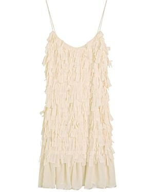 Luxe de Valentina Heartbreak Ruffled Mesh Mini Dress - White