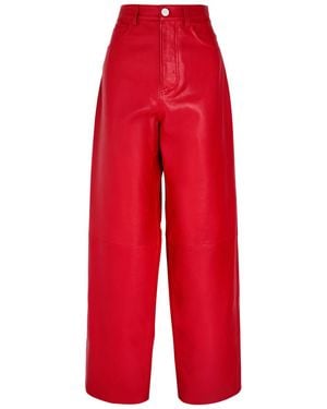 Rohe Wide-Leg Leather Pants - Red