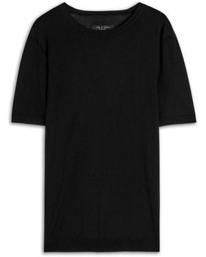 Rag & Bone Aulton Fine-Knit T-Shirt - Black