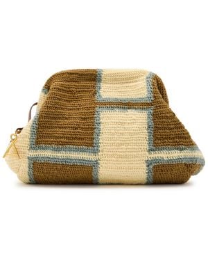 Among Equals Bilum Patterned Wool-Blend Clutch - Natural