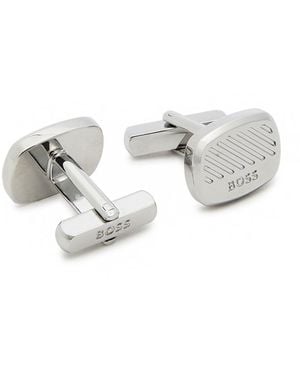BOSS Casing Logo-Engraved Cufflinks - White