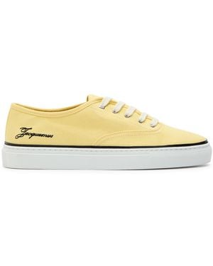 Jacquemus Les Fefe Logo-Embroidered Canvas Sneakers - Yellow