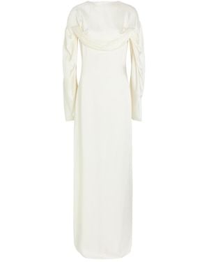 Stella McCartney Draped Cape-Effect Satin-Crepe Gown - White