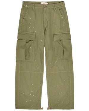 CHERRY LA Paint-Effect Wide-Leg Cargo Trousers - Green