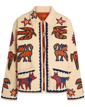 Mother The Loophole Appliqué Design Cotton Jacket - Natural