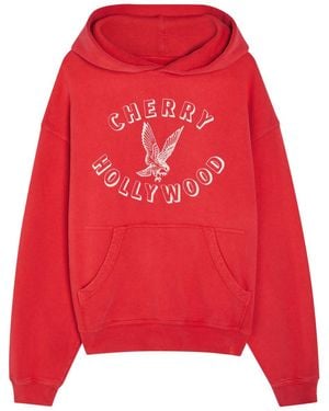 CHERRY LA Hollywood Hooded Cotton Sweatshirt - Red