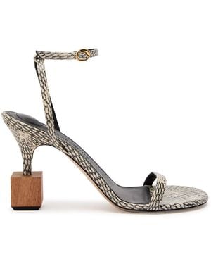 Jacquemus The Bisou 90 Geometric Sandals - White