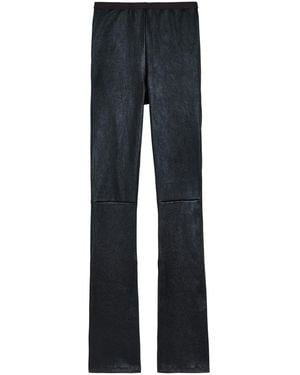 Rick Owens Carmen Flared-Leg Leather-Blend Pants - Blue