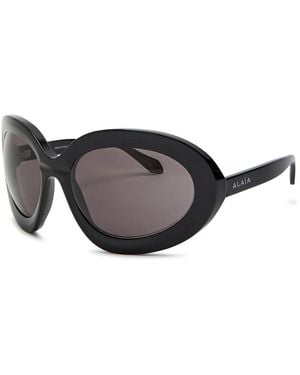 Alaïa Oversized Oval-Frame Sunglasses - Black