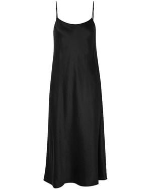 Vince Hammered Satin Slip Dress - Black