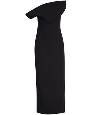 KHAITE Cato Strapless Woven Midi Dress - Black