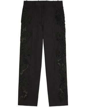 Dries Van Noten Pilar Embroidered Tapered-Leg Woven Trousers - Black