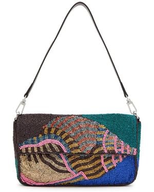 STAUD Timmy Beaded Shoulder Bag - Metallic