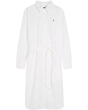 Polo Ralph Lauren Belted Cotton Midi Shirt Dress - White