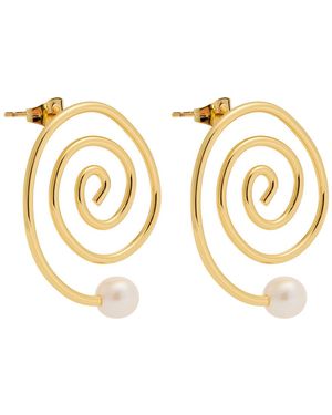 Eliou Espiral 18Kt- Plated Drop Earrings - Metallic