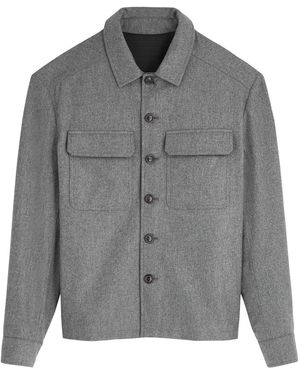 Moncler Logo-Appliquéd Woven Shirt - Grey