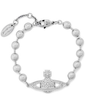 Vivienne Westwood Thames Mini Bas Relief Orb Bracelet - White