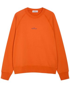 Stone Island Printed Cotton Sweatshirt - Orange