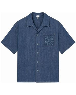 Loewe Embroidered Chambray Shirt - Blue